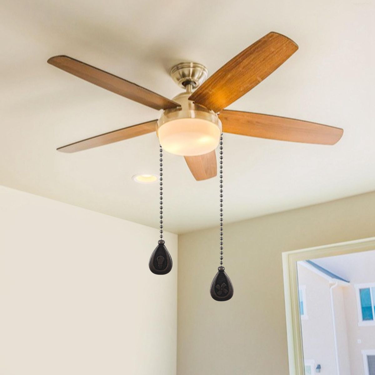Ceiling Fan Pull Chains,4Pcs Bronze Extension Fan, Lamp