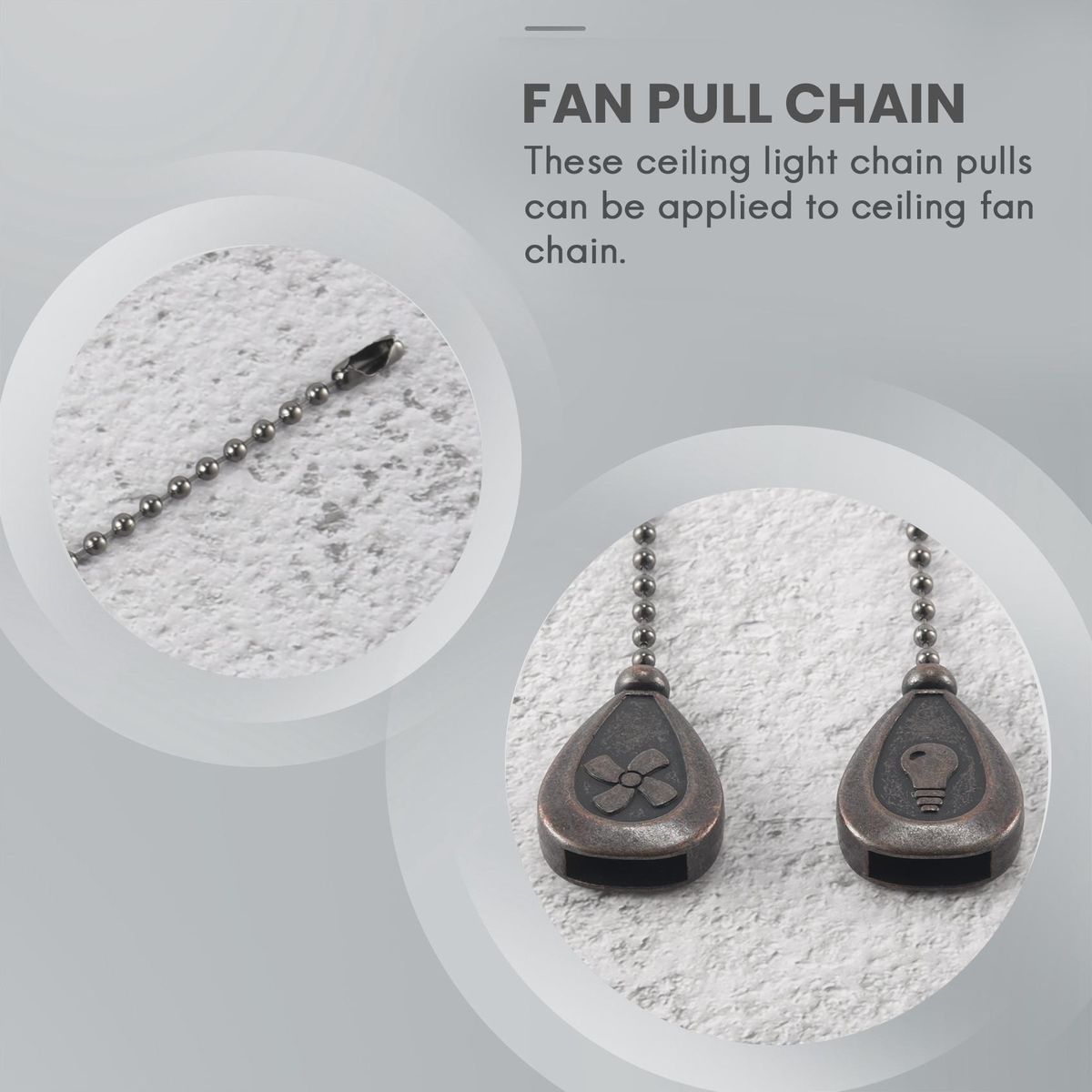 Ceiling Fan Pull Chains,4Pcs Bronze Extension Fan, Lamp