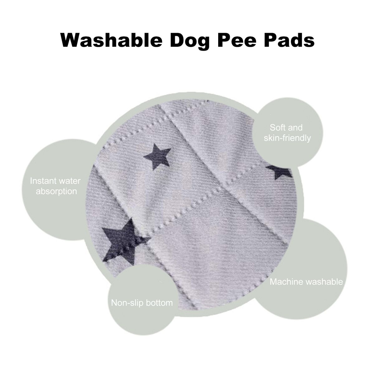 Washable Dog Pee Pads Reusable Puppy Pee Pads Non Slip Dog