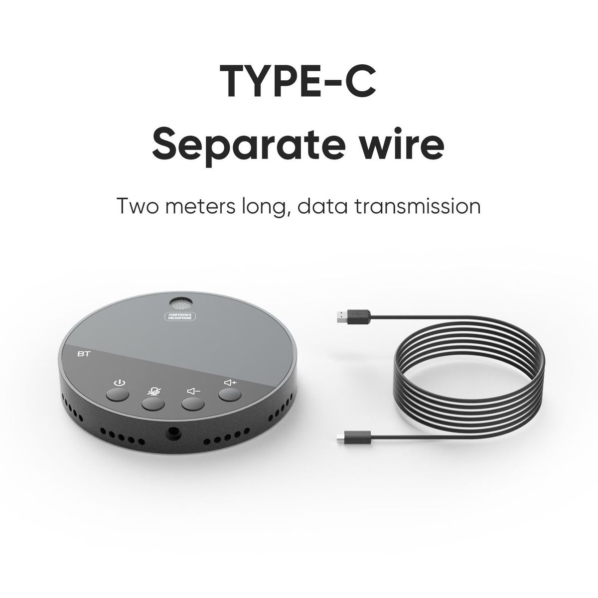 Desktop USB Conference Speakerphone BT Microphone 360° Omnidirectional Condenser Plug & Play PC Computer Mic with Speaker Mute/Volume Function Compatible with Windows Mac for PC Laptop Video Conference Recording Chatting Gam