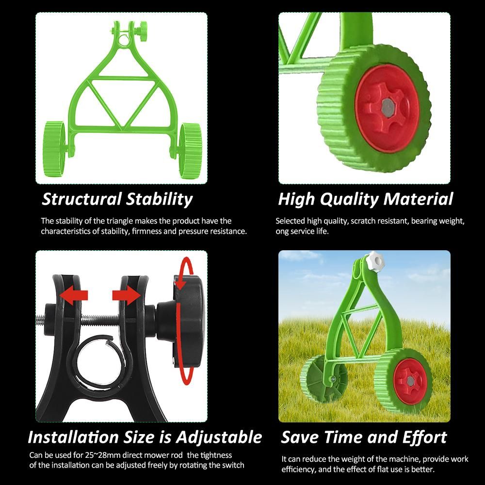 Labor-Saving Auxiliary Wheel of Lithium-Ion Mower Adjustable Support Wheels Set for Cordless Grass Trimmer