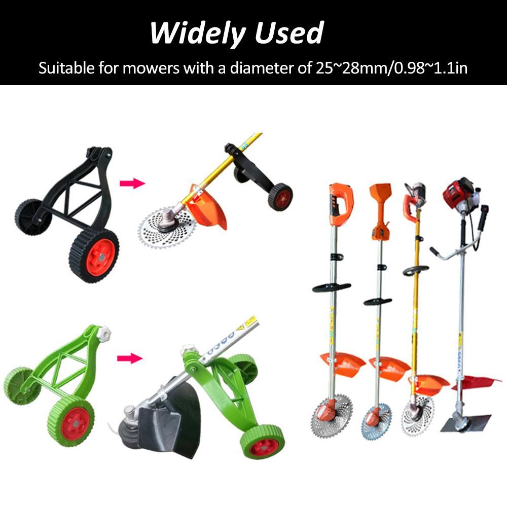 Labor-Saving Auxiliary Wheel of Lithium-Ion Mower Adjustable Support Wheels Set for Cordless Grass Trimmer