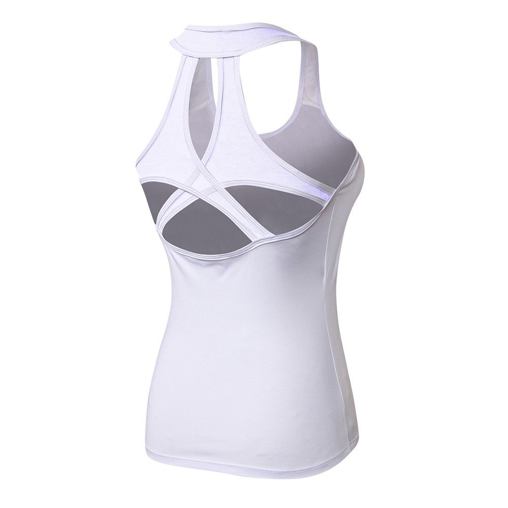 Women Yoga Vest Quick Dry Hollow Out U Neck Stretchable