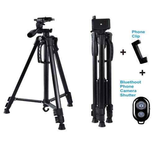 3366 Tripod For Smartphone With Phone Holder And Bluethoot Shutter - Black