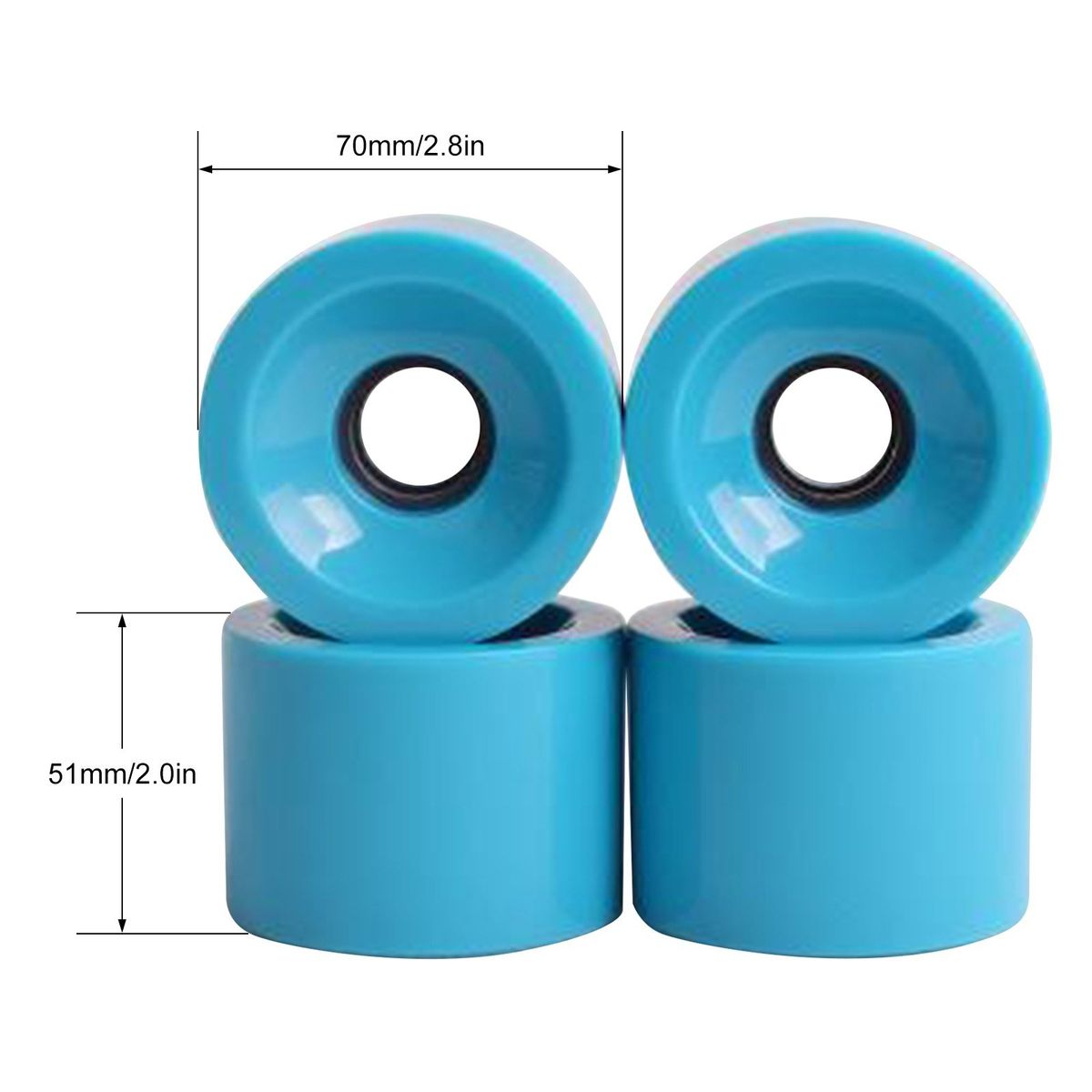 4pcs Skateboard Wheels 70 X 51mm Longboard Skate Wheel Set