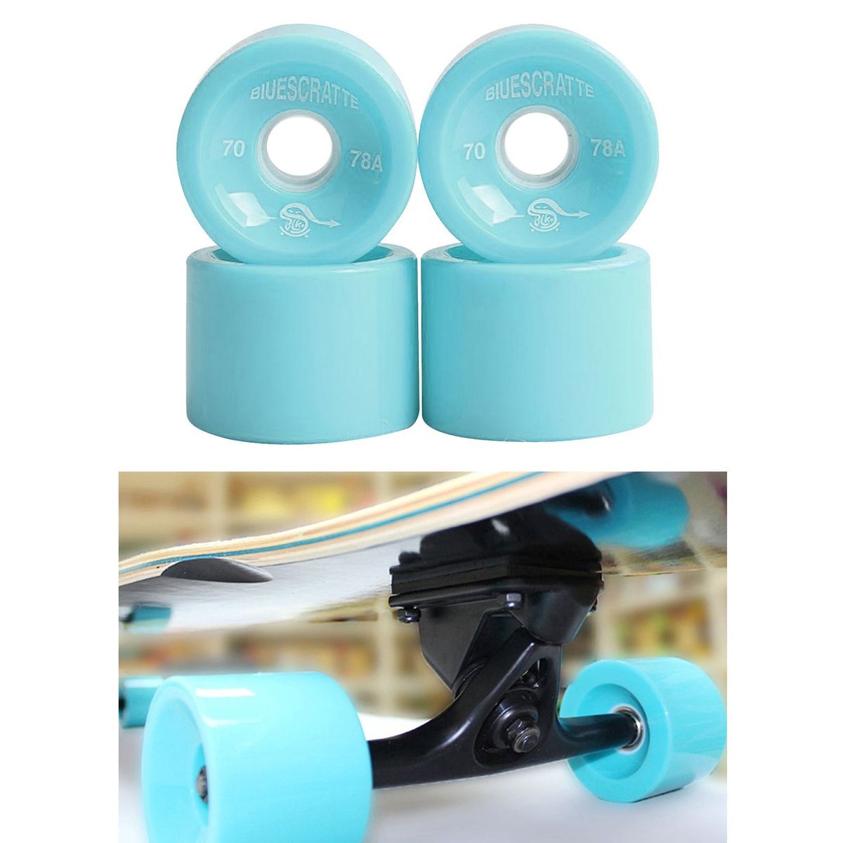 4pcs Skateboard Wheels 70 X 51mm Longboard Skate Wheel Set