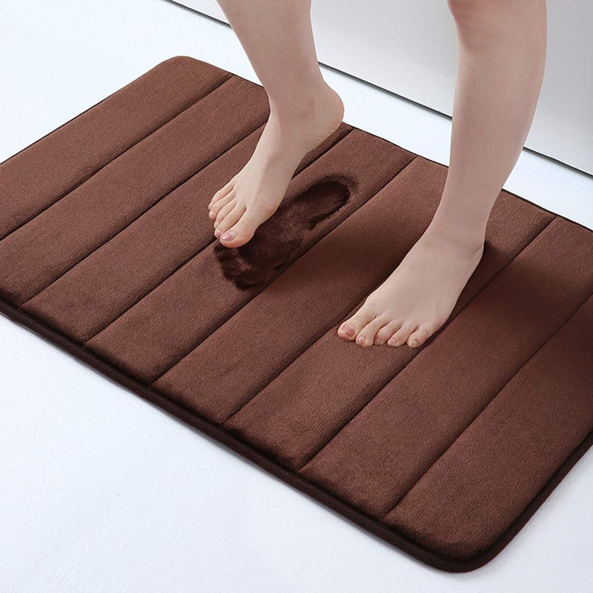 Bathroom Carpet Friendly to Skin Bathroom Mat Brown