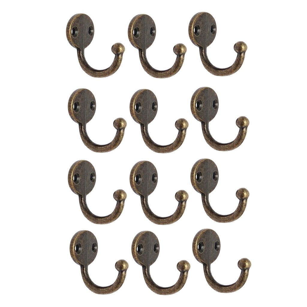 18x Home Bronze Hat Coat Towel Robe Door Wall Bath Closet Hooks Hanger