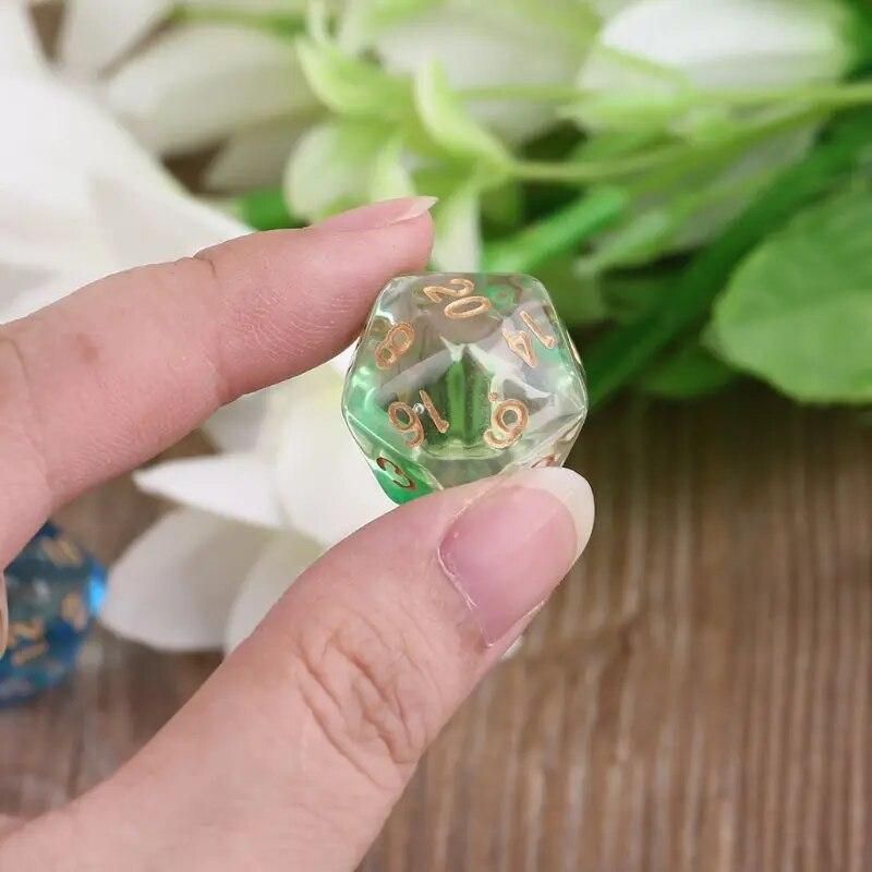 7pcs D20 Polyhedral 20 Sided Dice Numbers Dials Table Board Role Playing Game R9CE