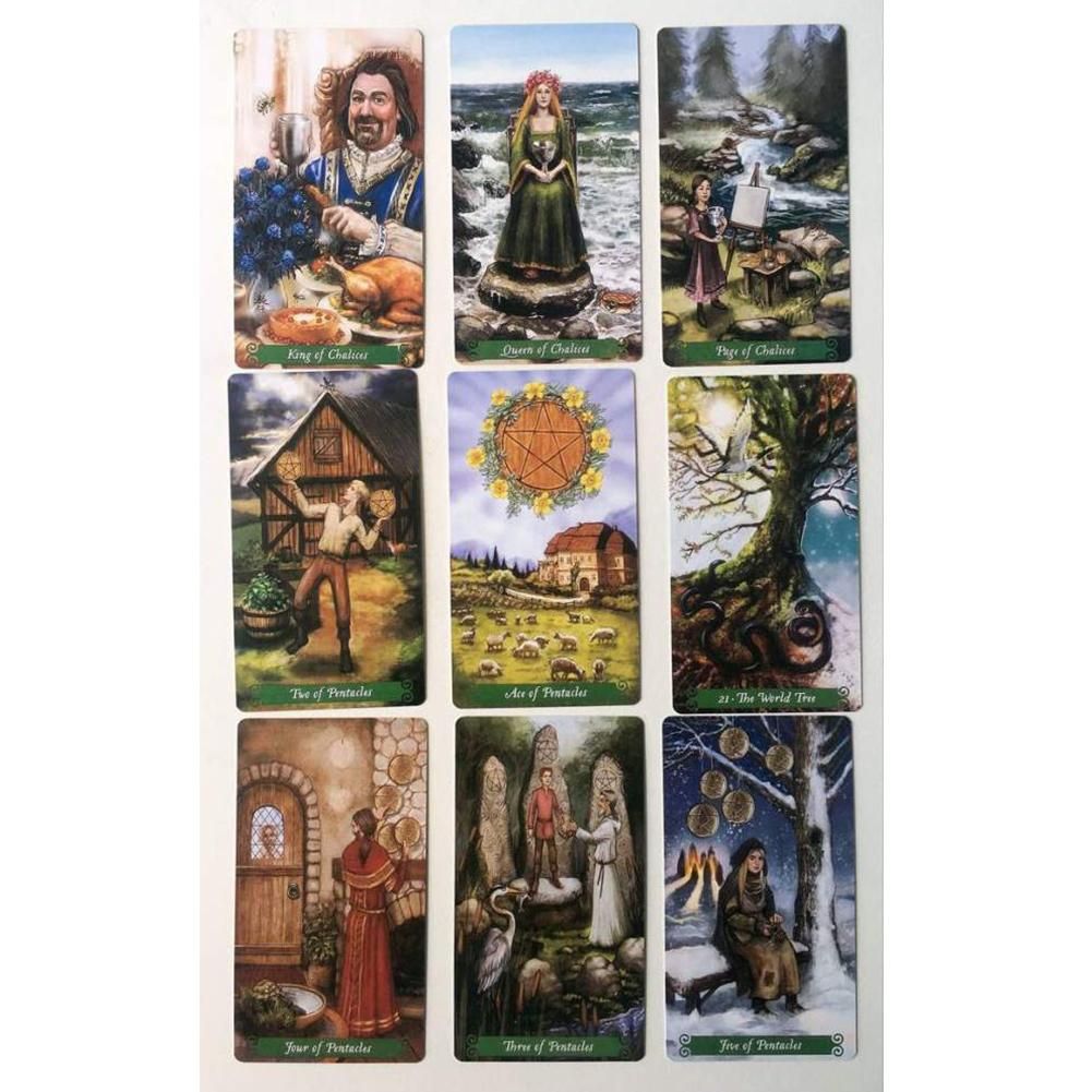 Play Cards English Tarot Set New 78PCS Full Witch Green