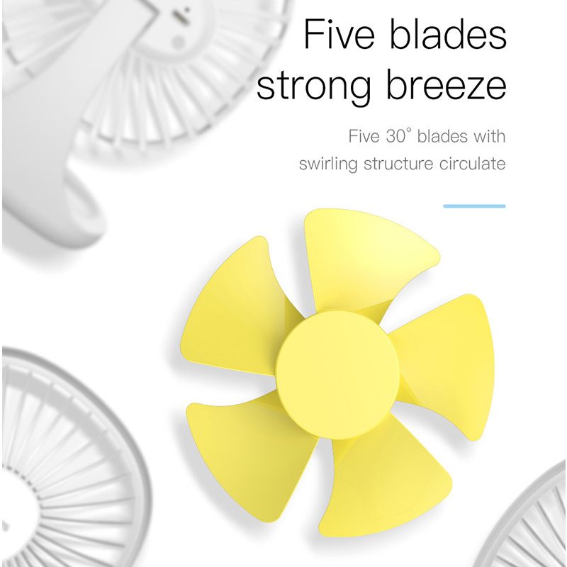 Baseus Mini USB Fan Portable Cooling Fan 3-Speed Smart Home