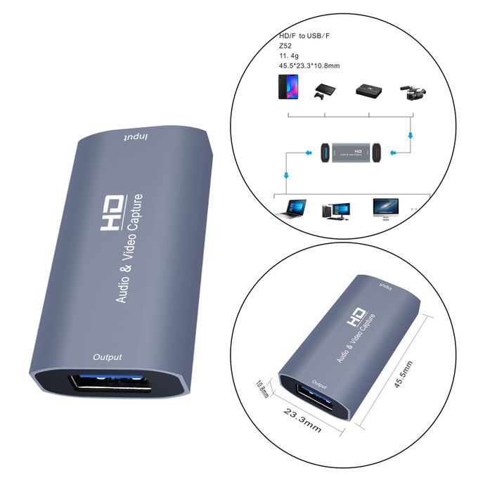 Audio Video Capture Card Device For Live Streaming Recording For PC