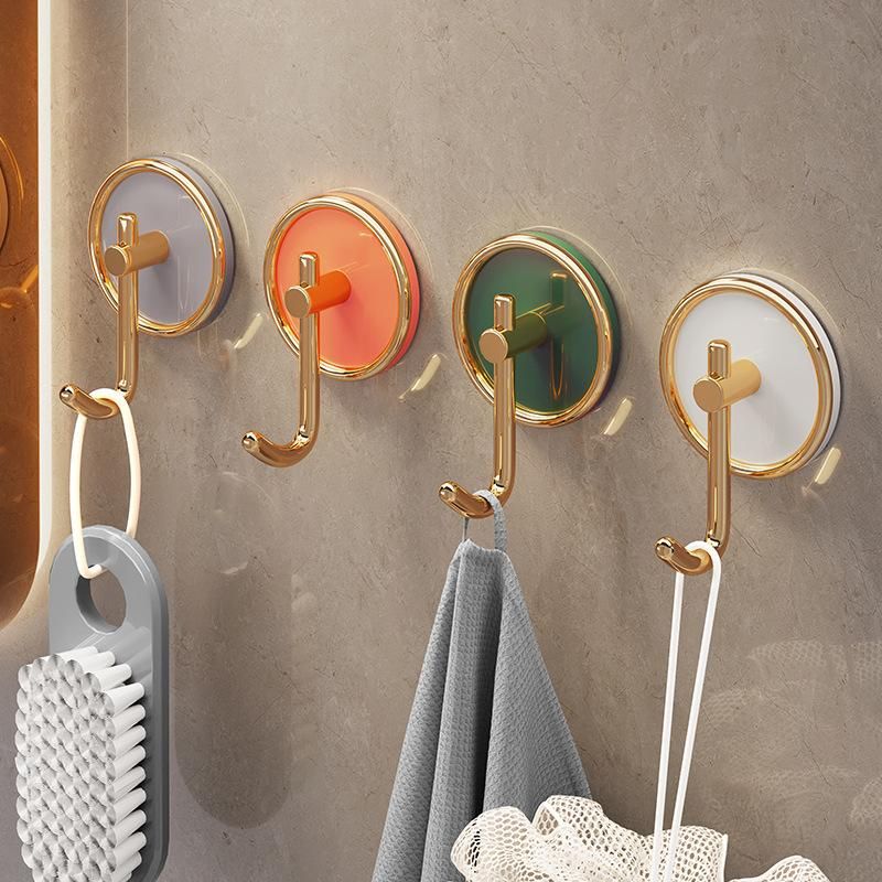 Light luxury hook adhesive strong toilet punch-free wall sticky hook bathroom behind the wall door clothes seamless household