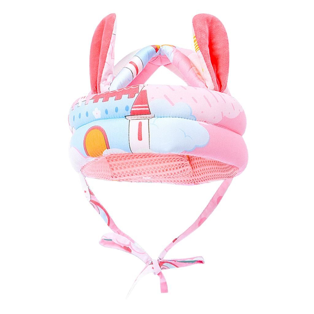 Head Protective Hat Infant Safety Adjustable Helmet Pink（Breathable）
