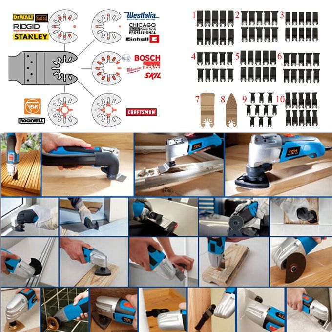 10Pcs 45mm Oscillating   Wood Plastic Brass Bi-Metal Multi Tool