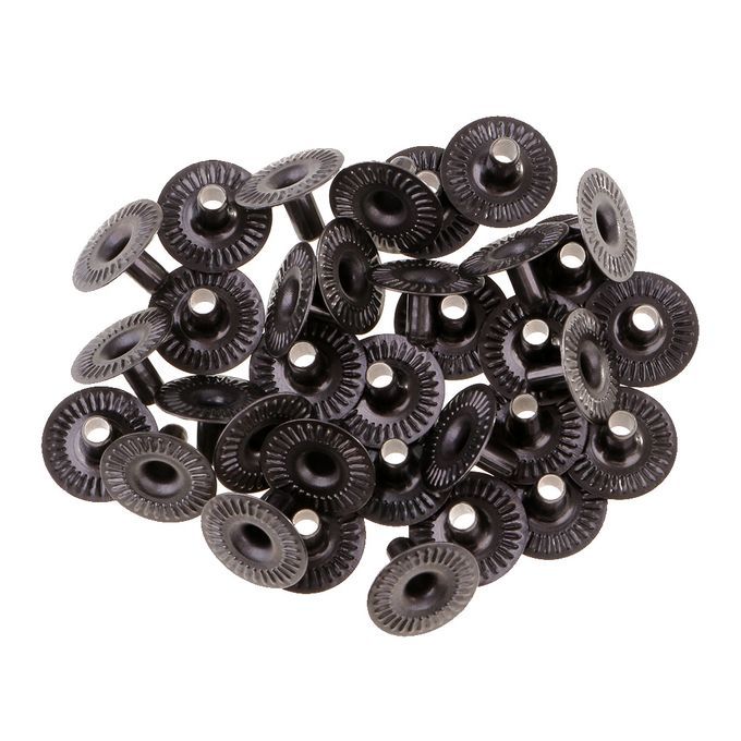 30 Sets Metal Snap Buttons Press Stud Popper 12.5mm Grey Black