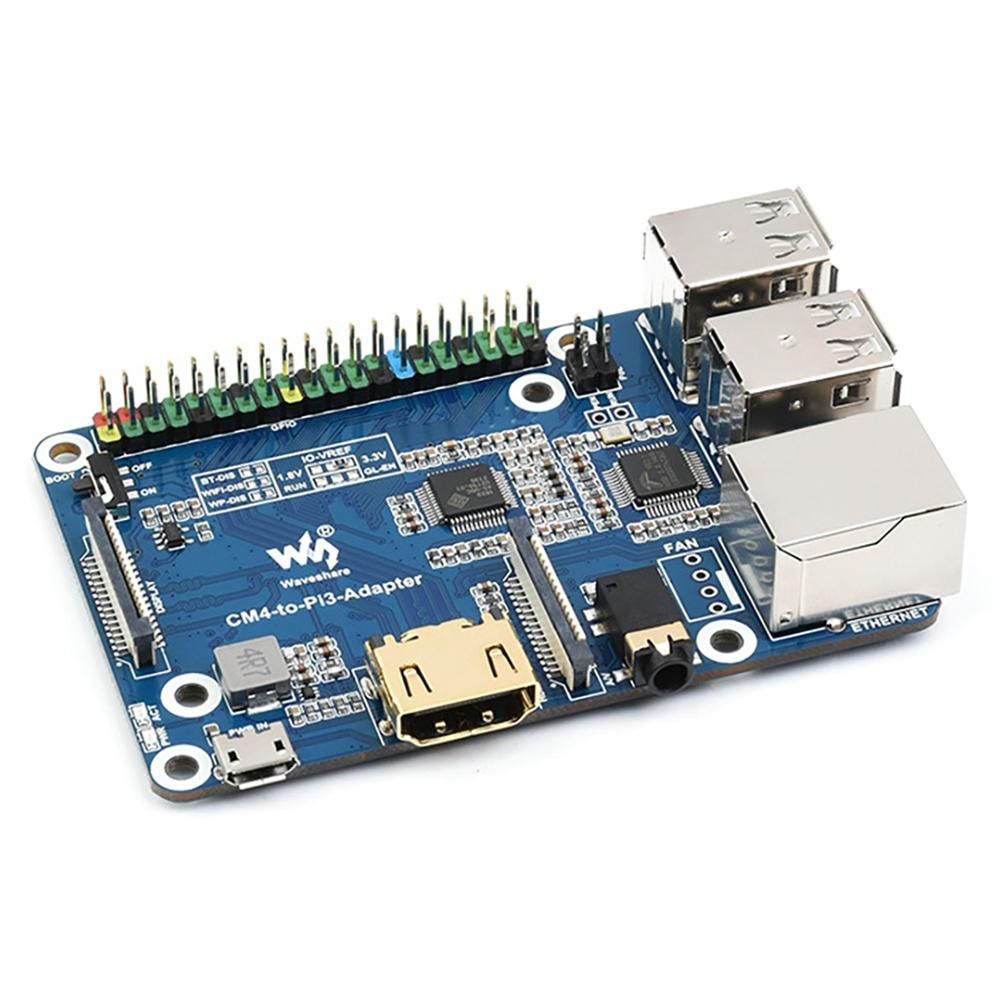 Waveshare CM4 to 3B Expansion Board for Raspberry Pi 3 Model B/B+ Motherboard Expansion Supports Access to CM4 Lite/EMMC Series