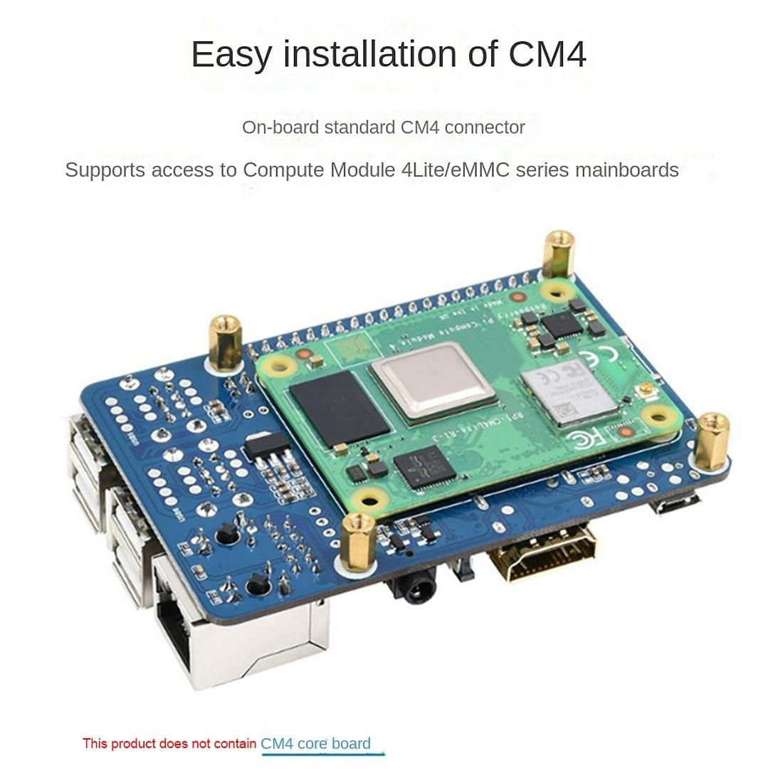 Waveshare CM4 to 3B Expansion Board for Raspberry Pi 3 Model B/B+ Motherboard Expansion Supports Access to CM4 Lite/EMMC Series
