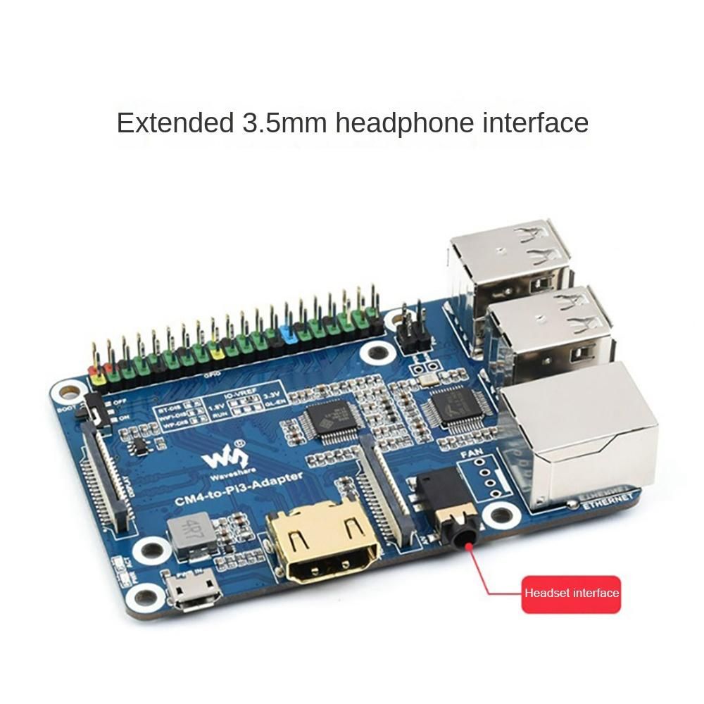 Waveshare CM4 to 3B Expansion Board for Raspberry Pi 3 Model B/B+ Motherboard Expansion Supports Access to CM4 Lite/EMMC Series