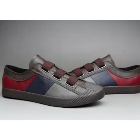 Premium Leather Sneakers - Brown Multicolor