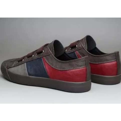 Premium Leather Sneakers - Brown Multicolor
