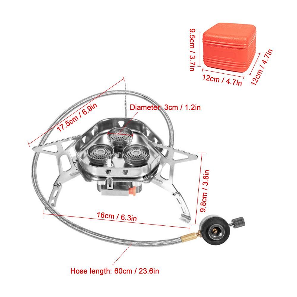 5800W Big Power Backpacking Stove with Piezo Ignition Portable Folding Camping Gas Stove Furnace for Outdoor Cooking Picnic Barbecue