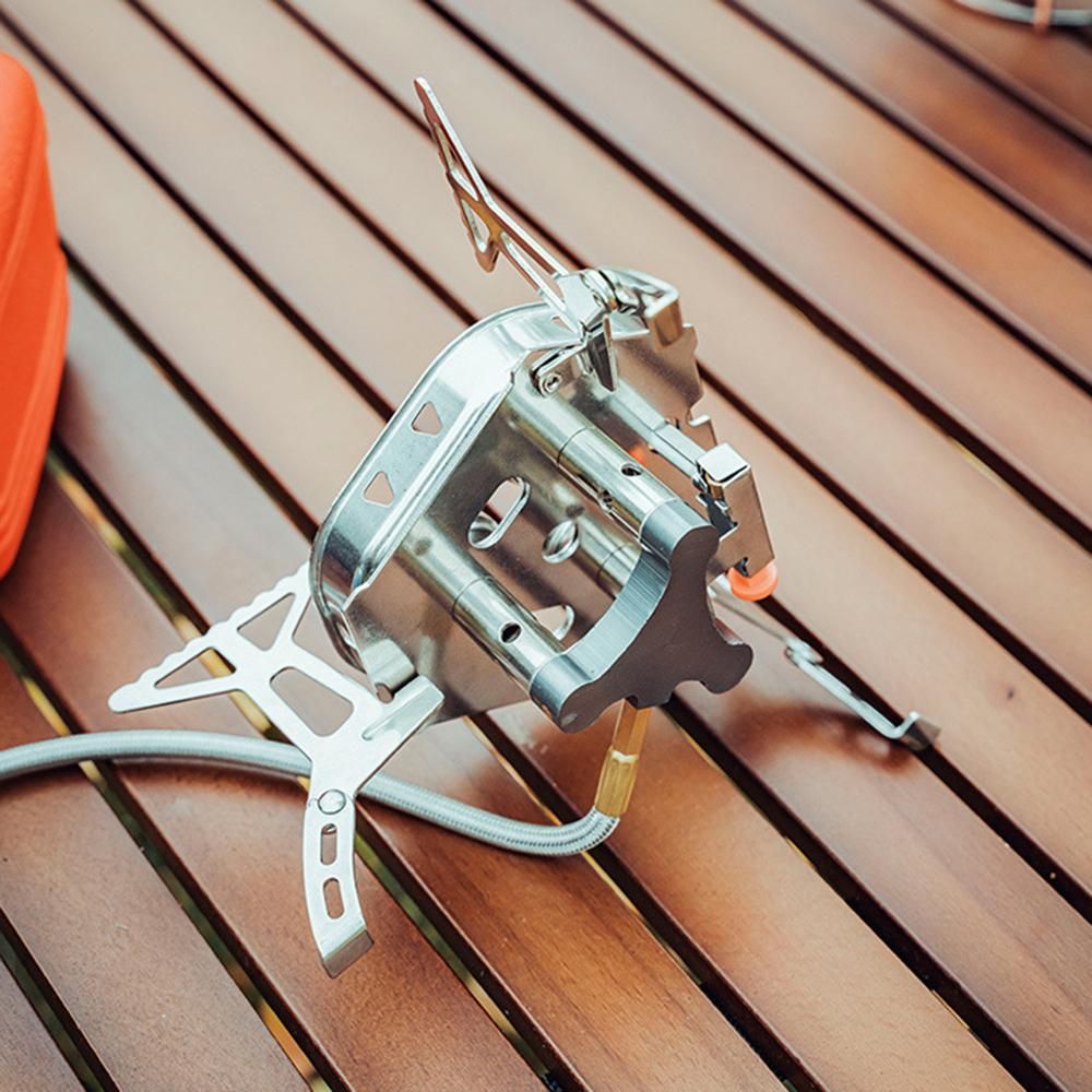 5800W Big Power Backpacking Stove with Piezo Ignition Portable Folding Camping Gas Stove Furnace for Outdoor Cooking Picnic Barbecue