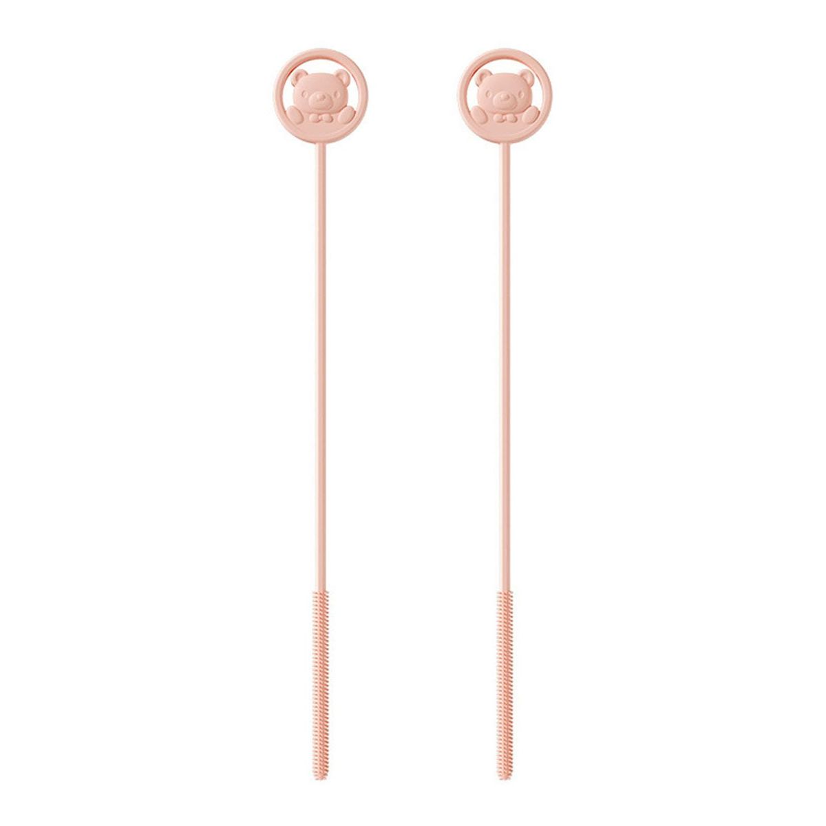 Silicone Straw Brush Sips 3-pack Reusable Straw amp Lid Brushes Pipe Pink