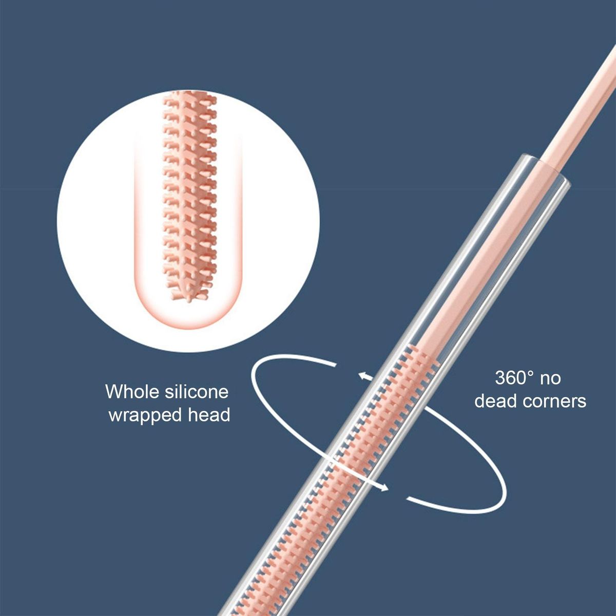 Silicone Straw Brush Sips 3-pack Reusable Straw amp Lid Brushes Pipe Pink