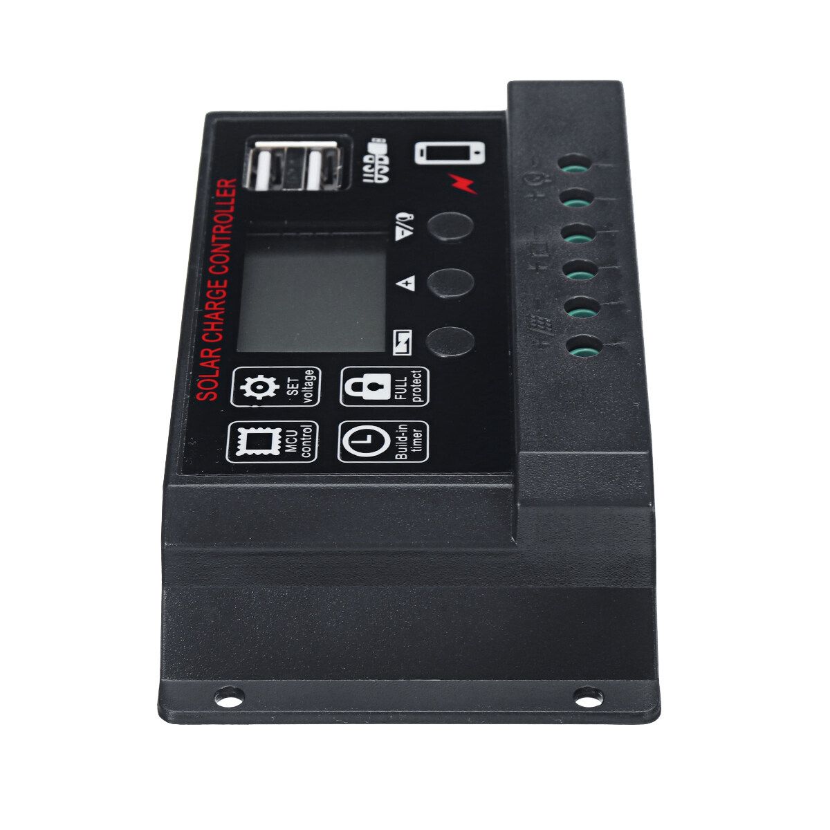 12/24V Adjustable Solar Charge Controller LCD Panel Regulator Dual 50A