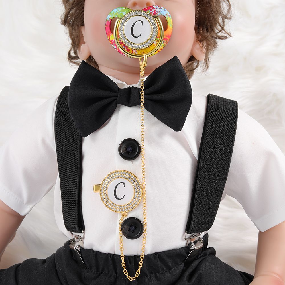 Baby Pacifier Holder Bling Gold Luxury Baby Shower Gift