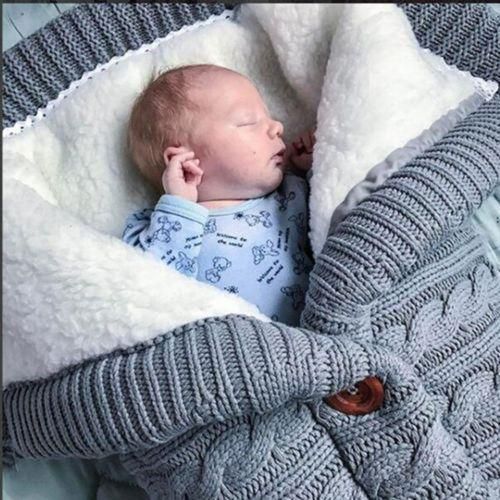 New Born Baby Swaddle Blanket Wrap,Knit Warm