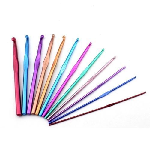 12 Pcs/Set Ergonomic Crochet Hooks Yarn Knitting Needles