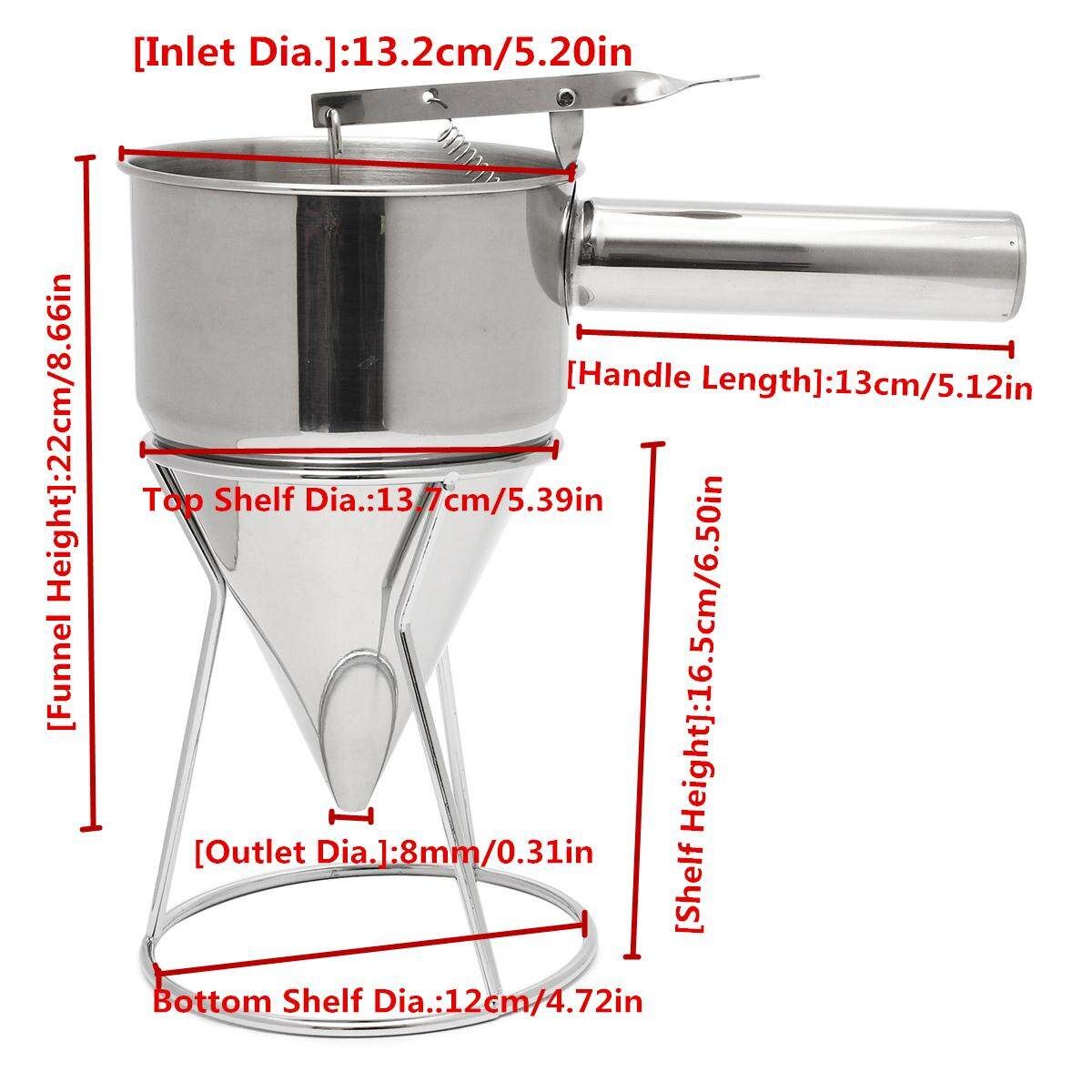 5pcs Stainless Steel Utensils Conical Funnel With Shelf Octopus Fish Balls Tool