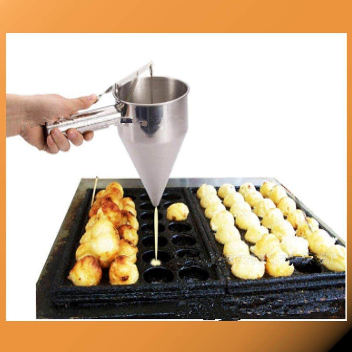 5pcs Stainless Steel Utensils Conical Funnel With Shelf Octopus Fish Balls Tool