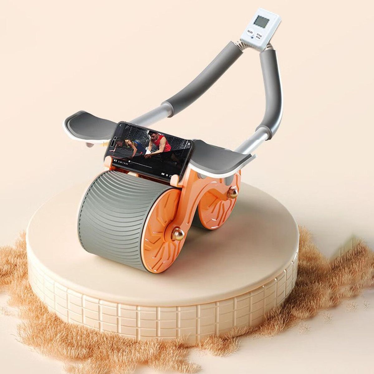 Workout Equipment Rebound Abdominal Wheel with Elbow for Fitness Orange
