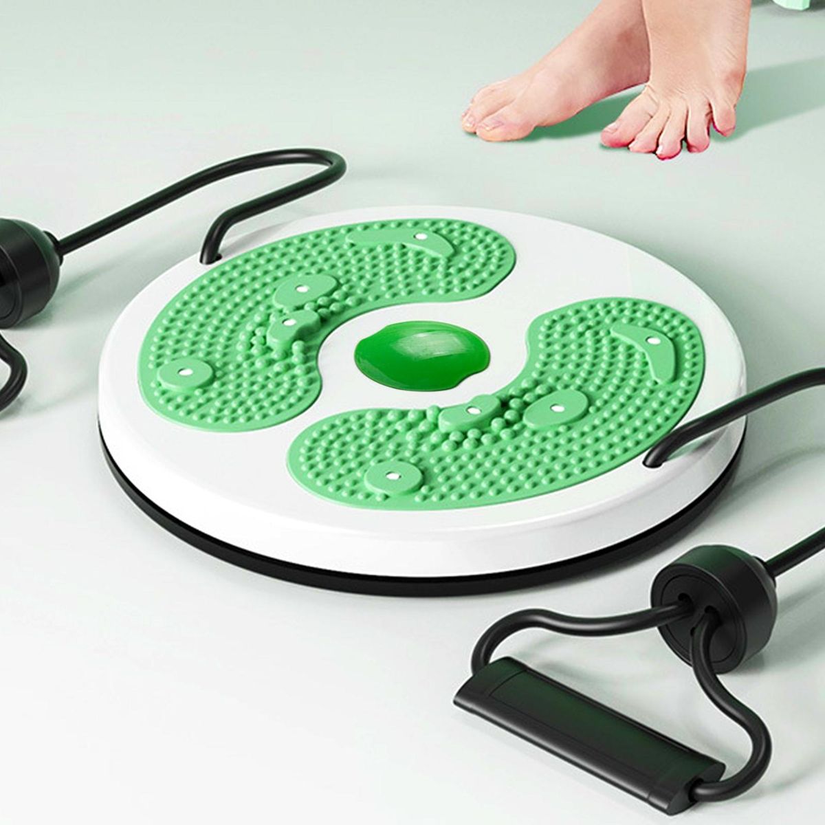 Waist Twist Board Twist Tone Balance Board with Foot for Weight Green