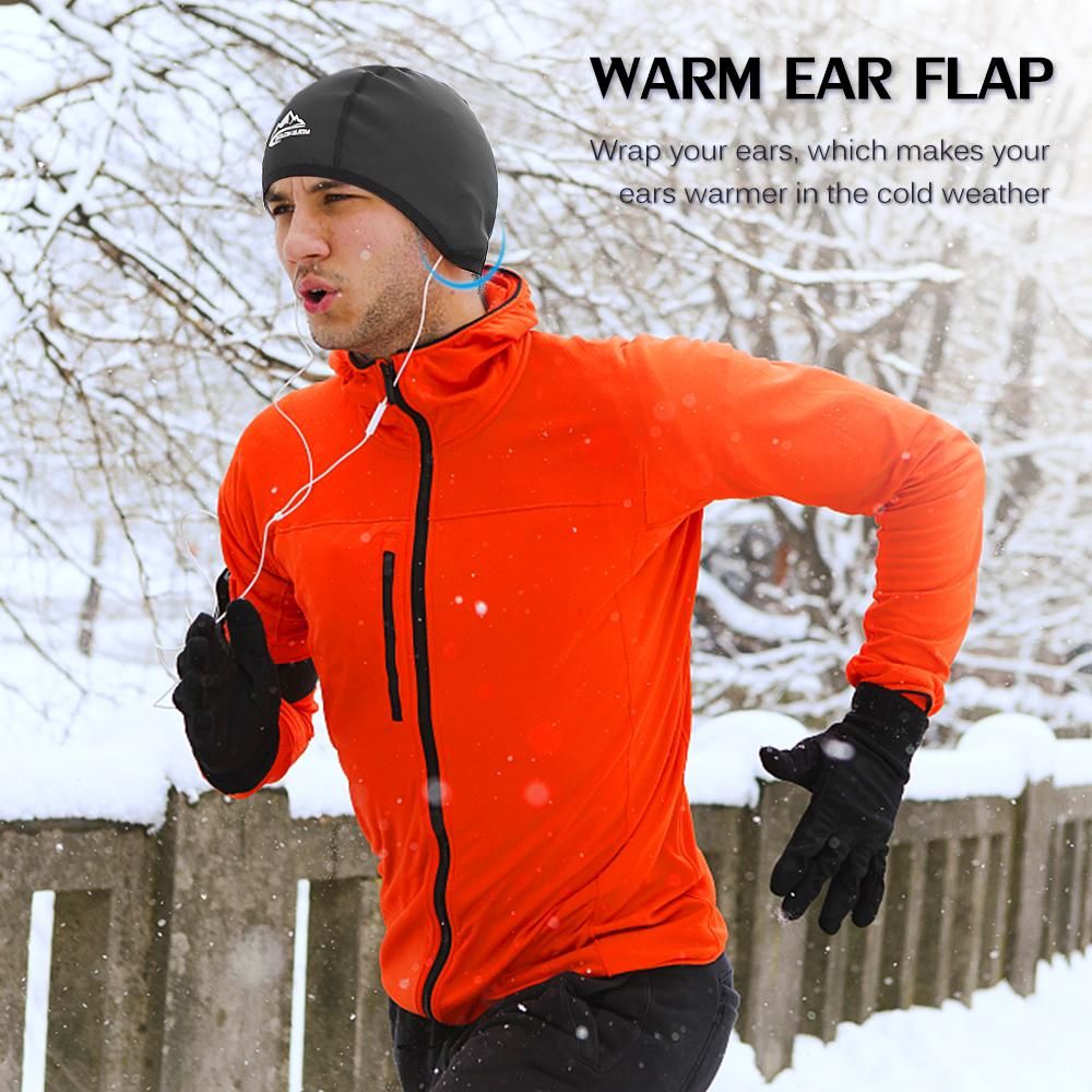 Ski Cap with Ear Covers Cycling Helmet Liner Winter Water Resistant Hat for Outdoor Sports Running Skiing Motorcycling