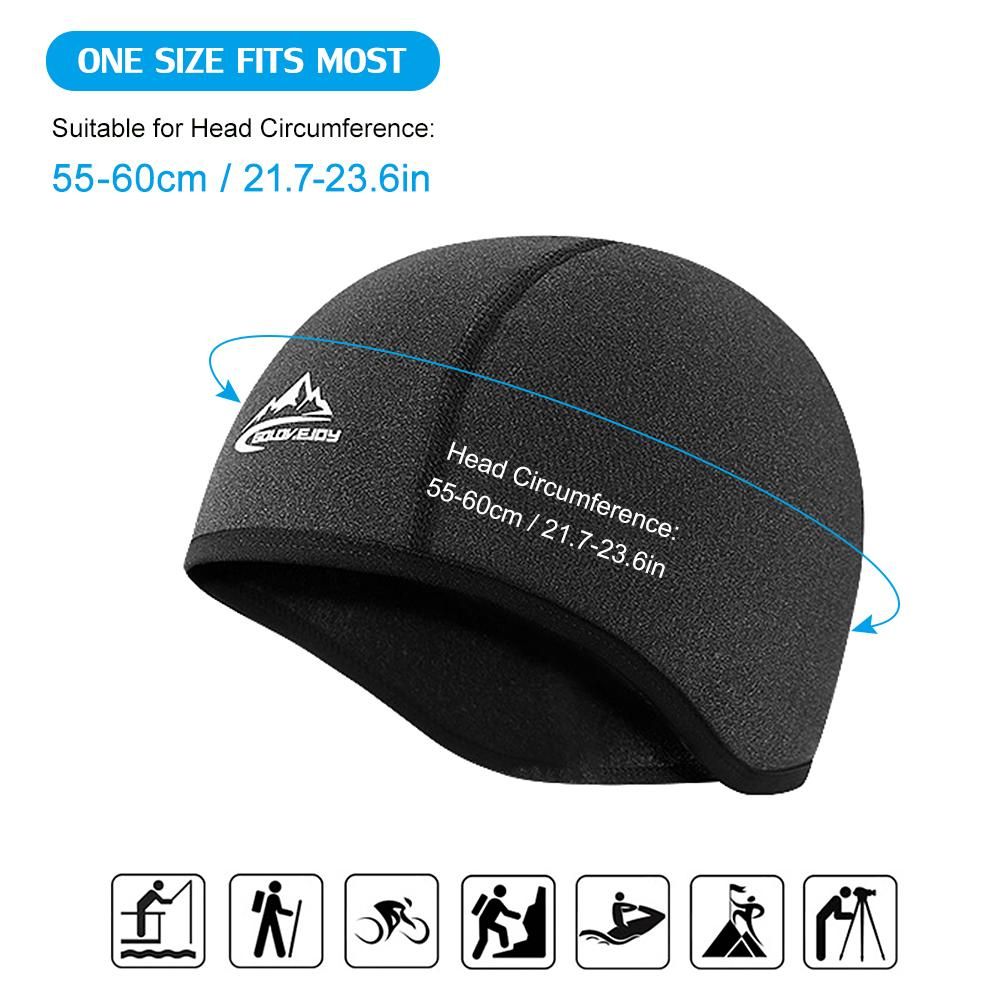 Ski Cap with Ear Covers Cycling Helmet Liner Winter Water Resistant Hat for Outdoor Sports Running Skiing Motorcycling