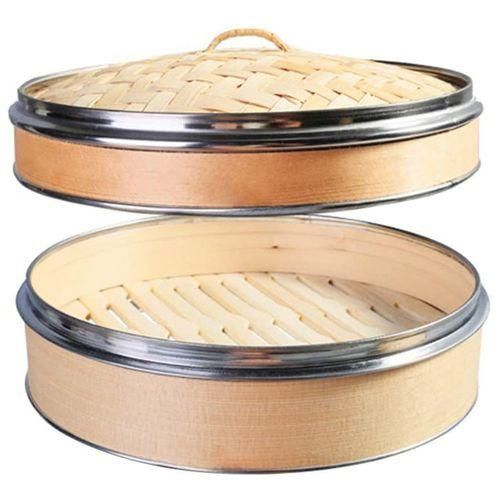 2 Tier Kitchen Wood Steamer With Double Stainless