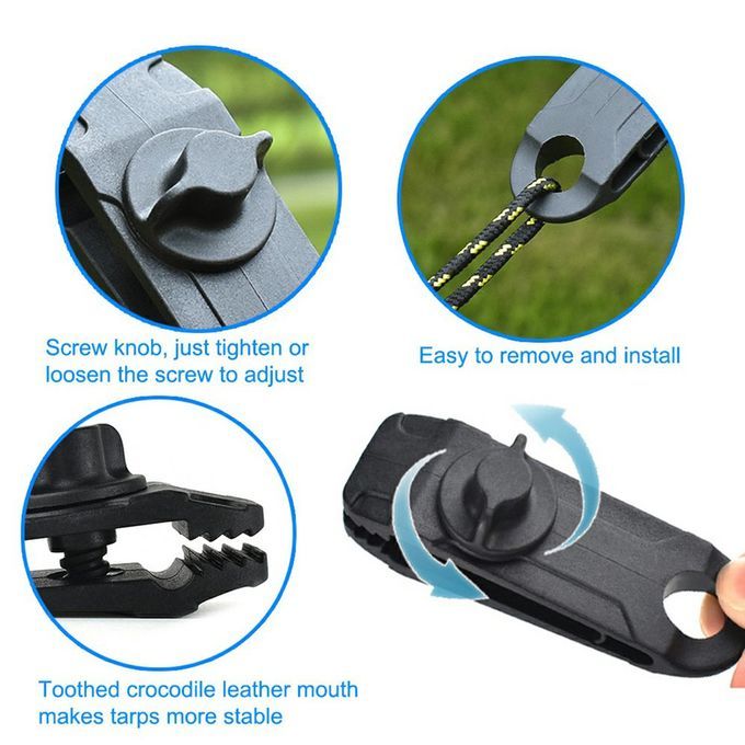 Tarpaulin  Lip Tent  Lips Bu Kle Outdoor  Amping Tool Durable Awning Tent Hook-black-8.5*2.6*2.8cm