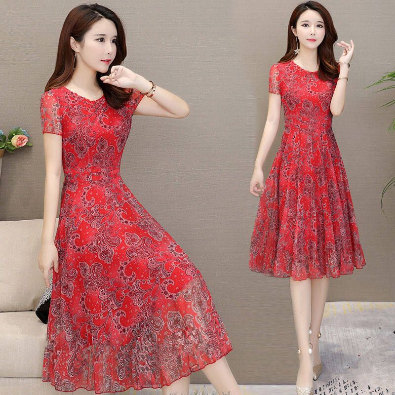 Breathable Mesh New Flag Robe V-collar Large Size Dress 3