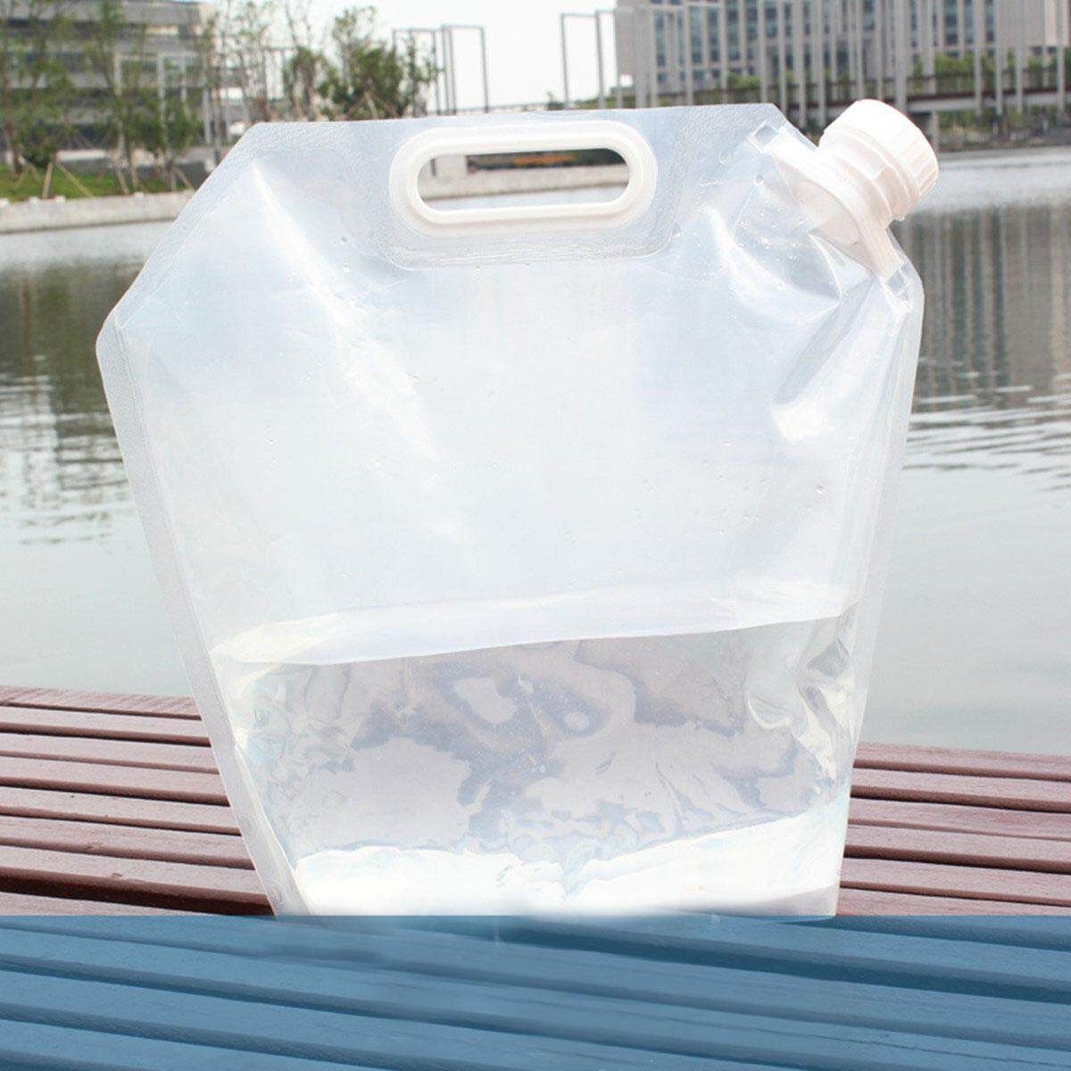 5L BPA Free Foldable Water Storage Bag Camping Picnic Container Carrier Bag White 5L