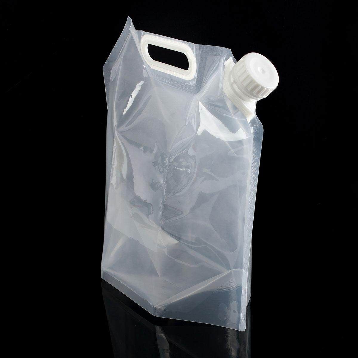 5L BPA Free Foldable Water Storage Bag Camping Picnic Container Carrier Bag White 5L