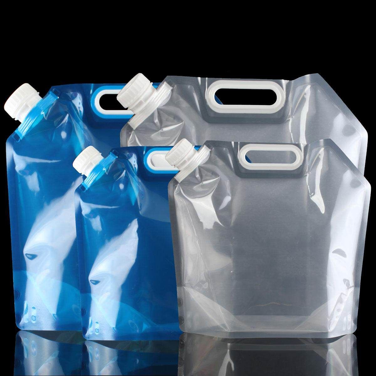 5L BPA Free Foldable Water Storage Bag Camping Picnic Container Carrier Bag White 5L