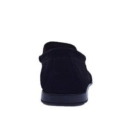 Chain Detail Suede Loafers - Black