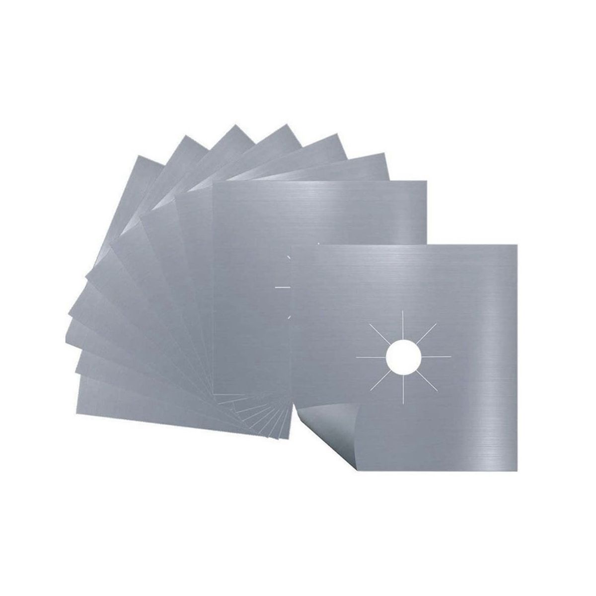 15PCS Gas Stove Protectors Cooker Cover Liner Clean Mat Pad,Silver