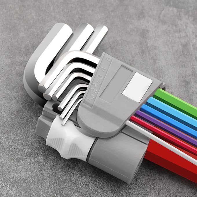 9x Allen Key Set Screwdriver  Wrench Hand Tools Multicoloured For D