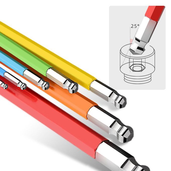 9x Allen Key Set Screwdriver  Wrench Hand Tools Multicoloured For D