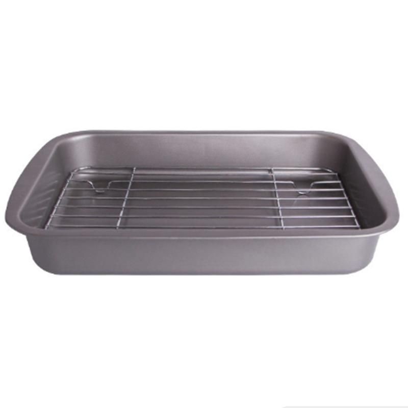 Baking Tray with Removable Cooling Rack Set Baking Pan Sheet Used for Oven Non Sticky Baking Tray Bread Barbecue Mesh Rack Oil Filter Rack S